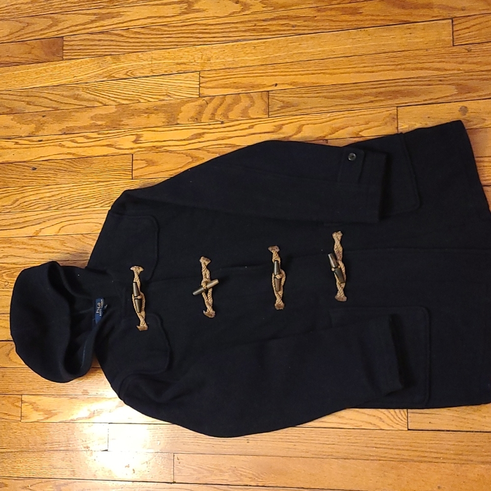 Polo Ralph Lauren Hooded Boys Peacoat With Toggles Navy Blue Size 20
